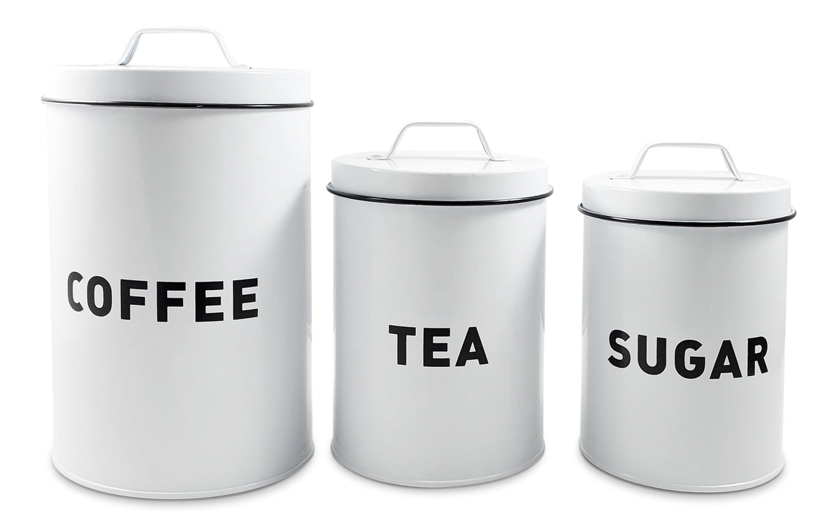 Kitchen Canisters - Flour, Coffee, and Sugar Canisters, Set of 3 - Mocome  Decor