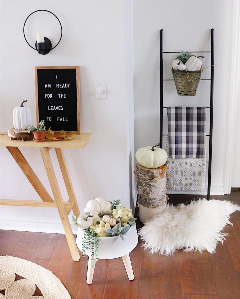 Blanket ladder in living room hot sale