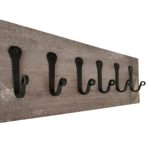 Decorative Wall Hooks - 6-Pack Vintage Farmhouse Inspired Rustic