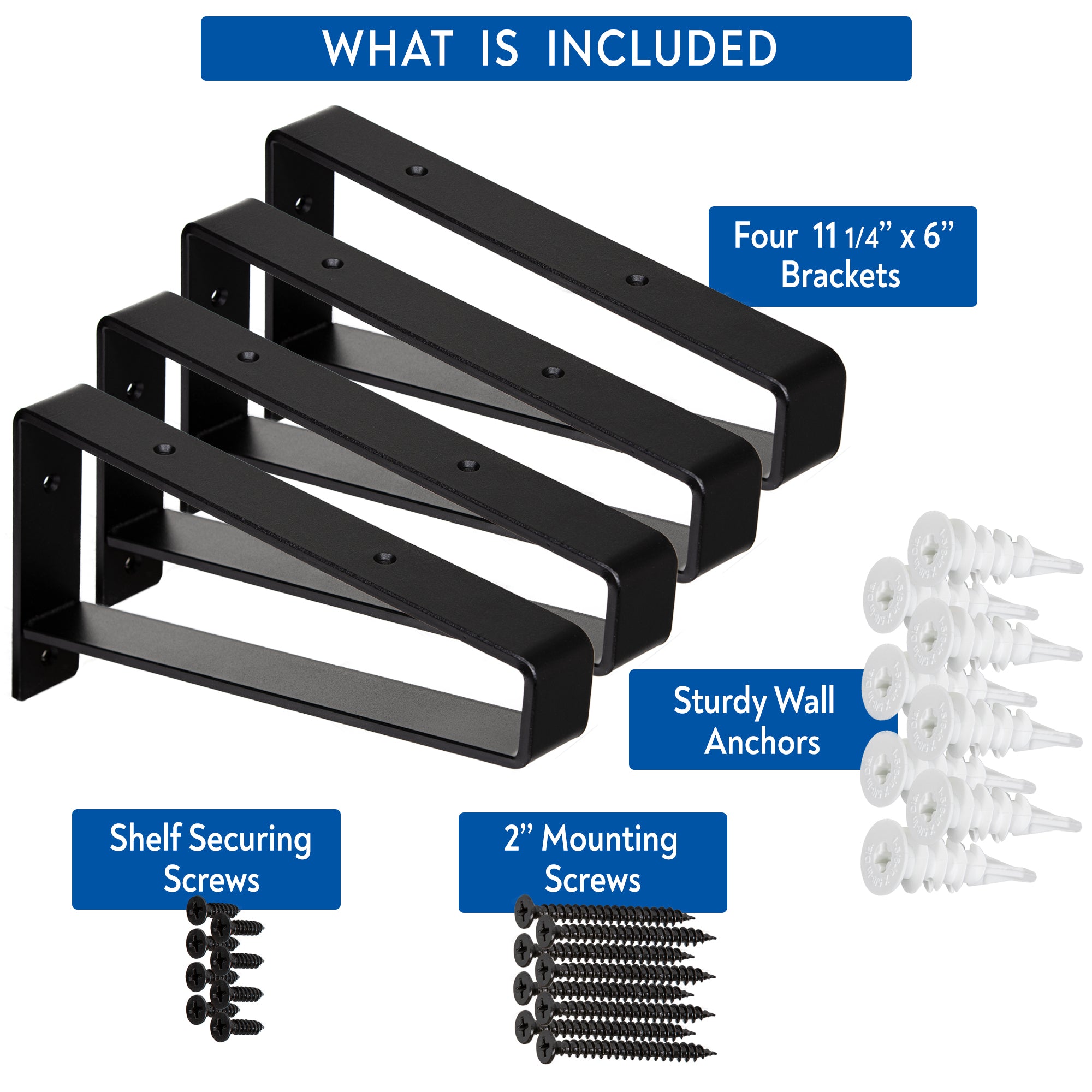 Ultra Heavy-Duty Shelf Brackets - 12 Inch Floating Wall Shelf Decor Br