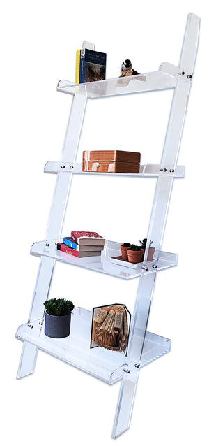 6' Clear Acrylic Leaning Ladder Bookshelf