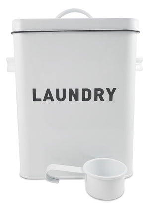 Metal Laundry Container  - Modern Farmhouse Detergent Powder Storage & Organization Canister