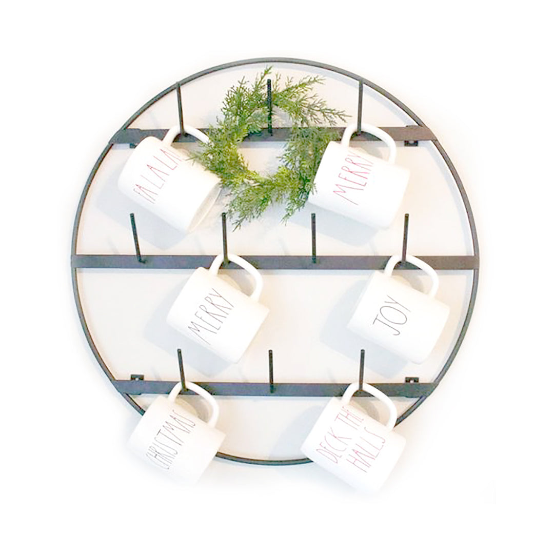 Round Mug Wall Rack Round Coffee Mug Rack – Claimed Corner