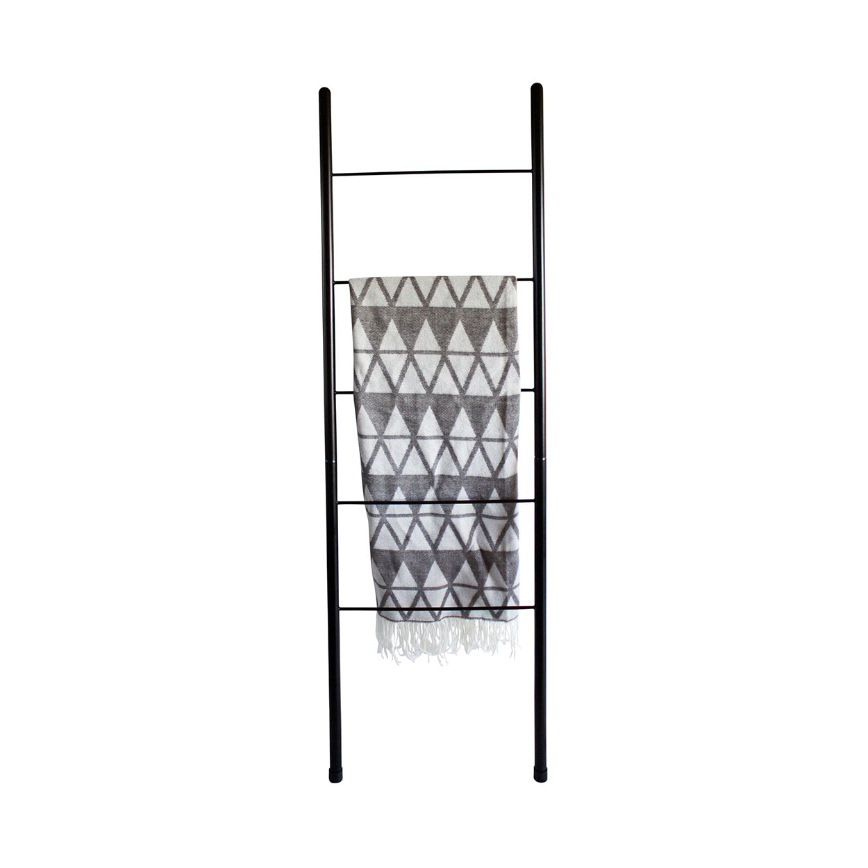 5' Modern Black Metal Leaning Blanket & Towel Ladder – Claimed Corner